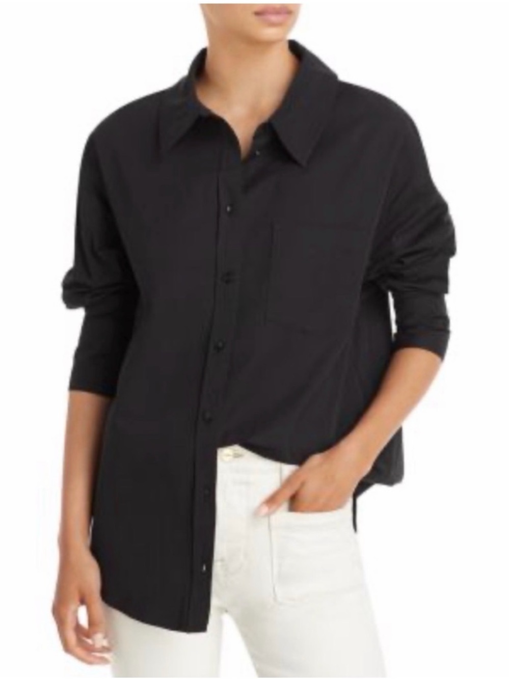 Anine Bing 'Mika' Black Button-Front Shirt - Picture 6 of 7